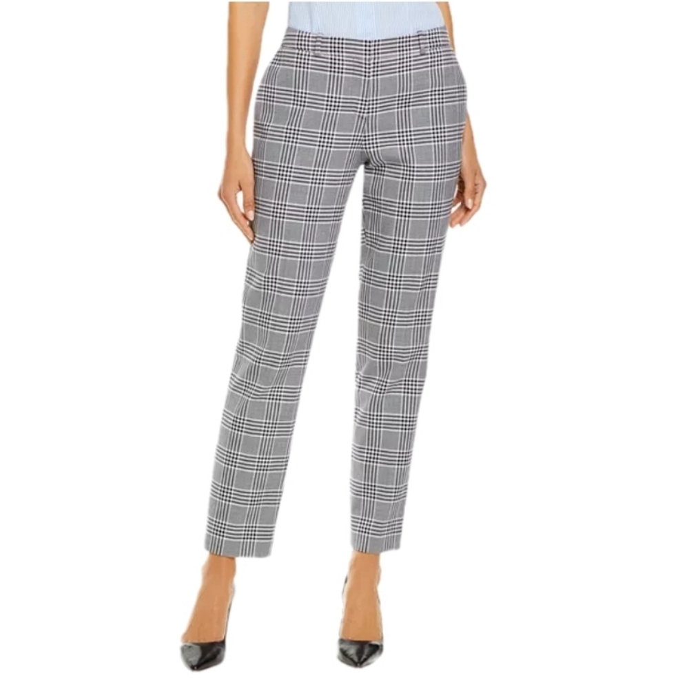 NWT HUGO BOSS ‘Tiluna’ Glen Check Slim Fit Cropped Pants, Sz 4, Retail $395